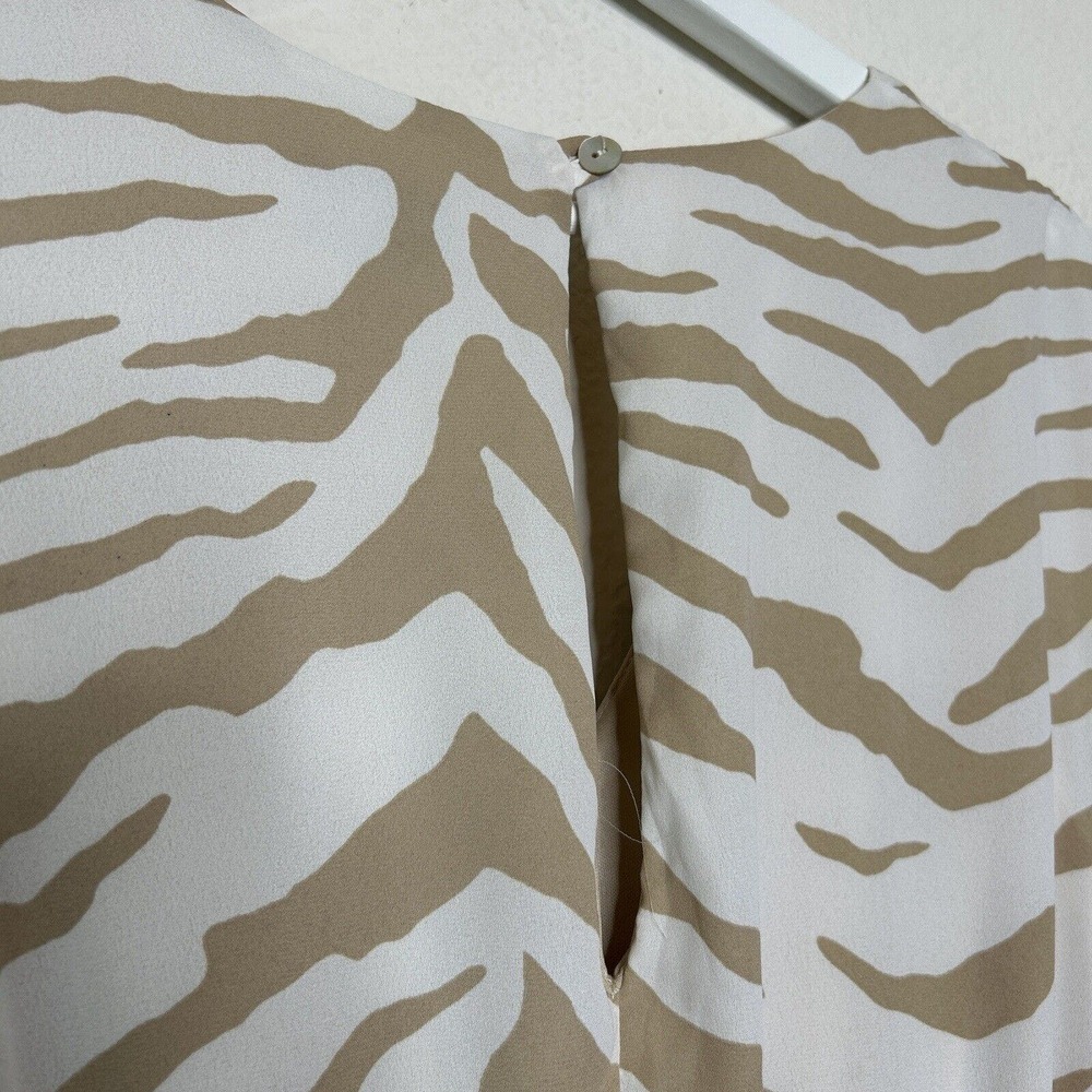 Adrienne Tan and White Zebra Print Tie Elastic Waist Romper M - Picture 9 of 10